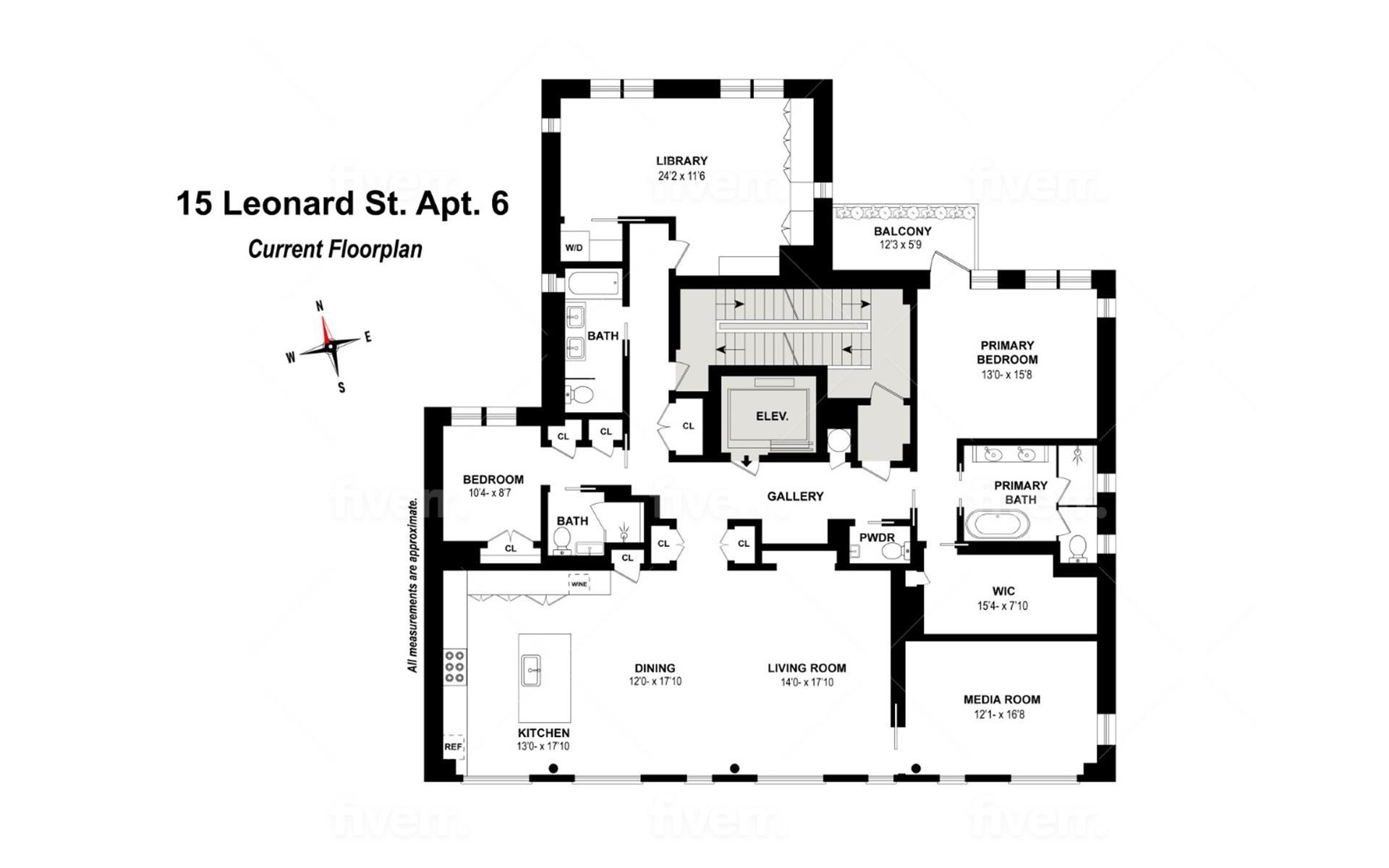 Floorplan for 15 Leonard Street, 6