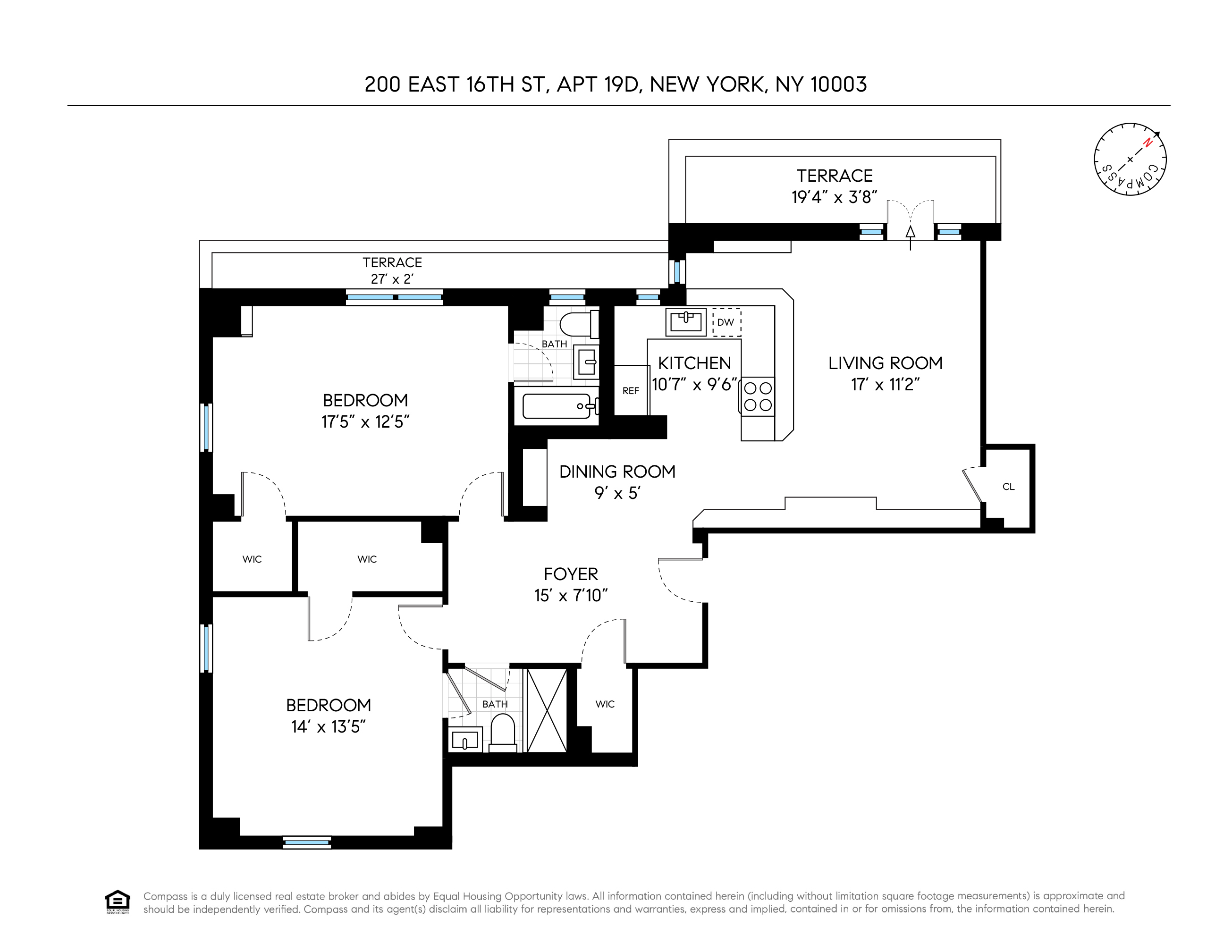 Floorplan for 200 East 16th Street, 19D