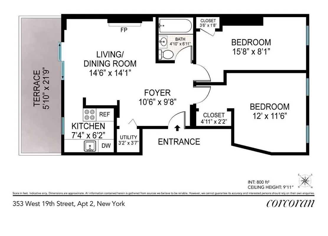 Floorplan for 353 West 19th Street, 2