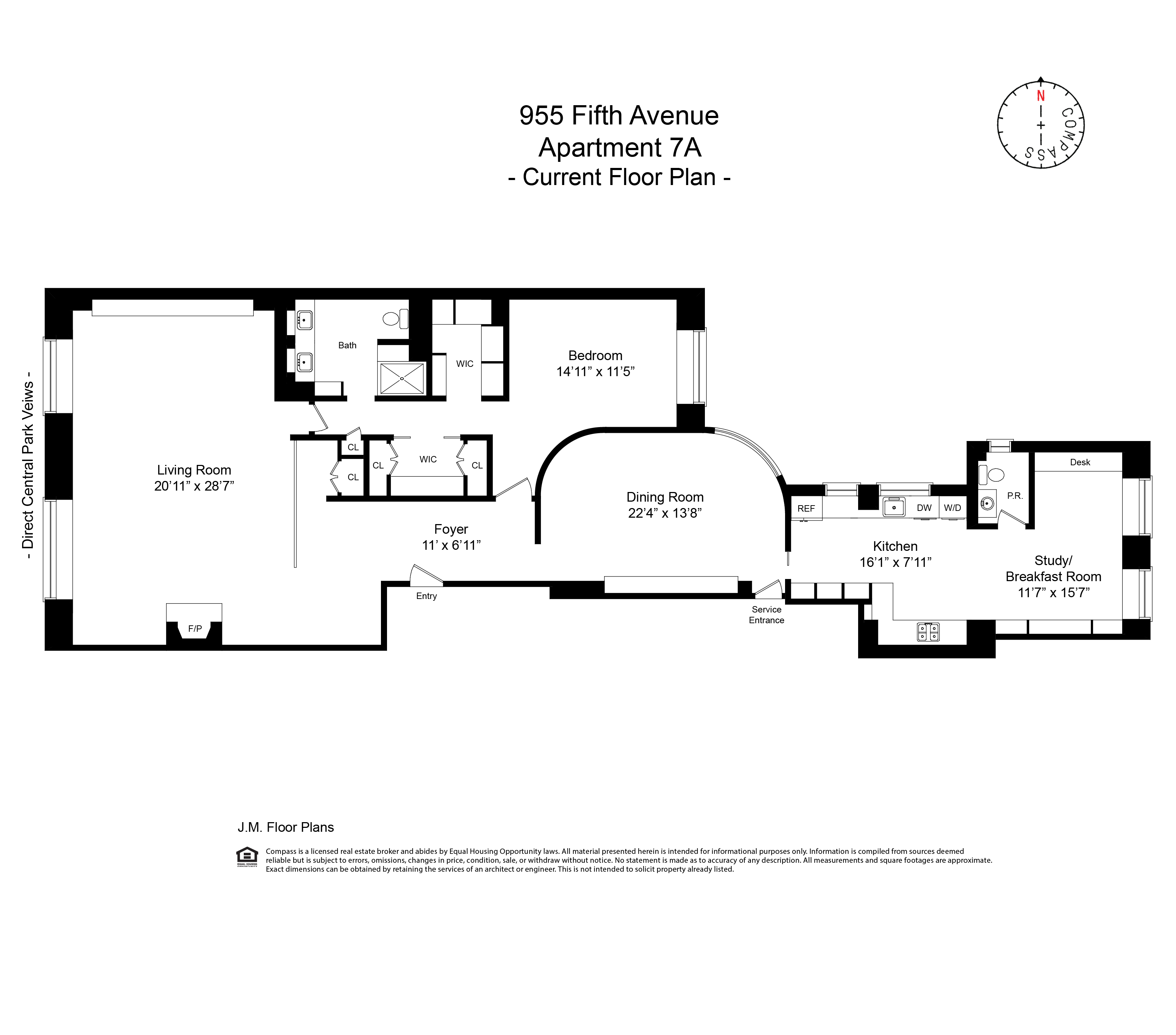 Floorplan for 955 5th Avenue, 7A