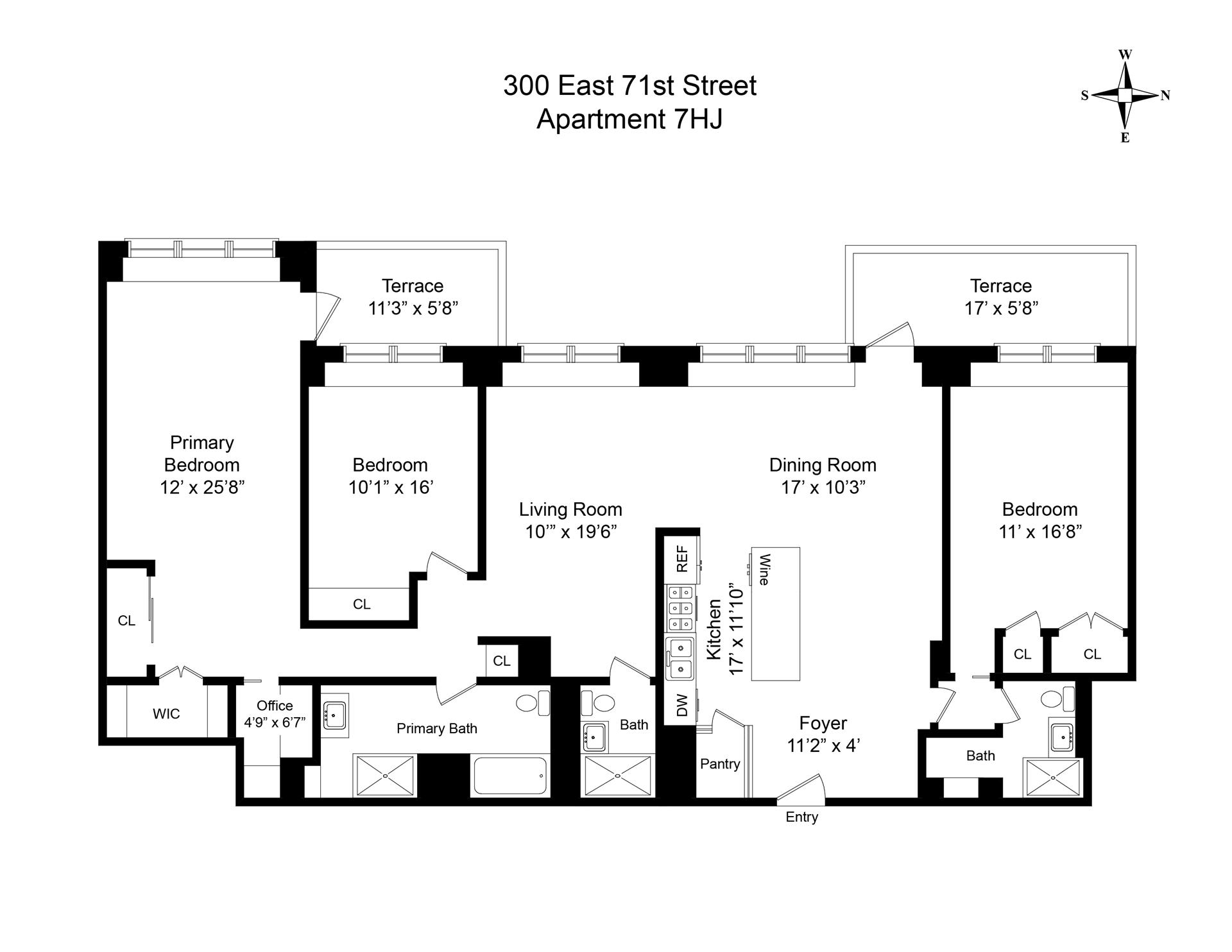 Floorplan for 300 East 71st Street, 7HJ