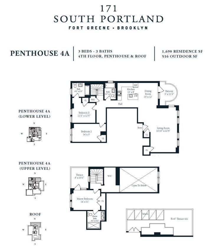 Floorplan for 171 South Portland Avenue, PH4A