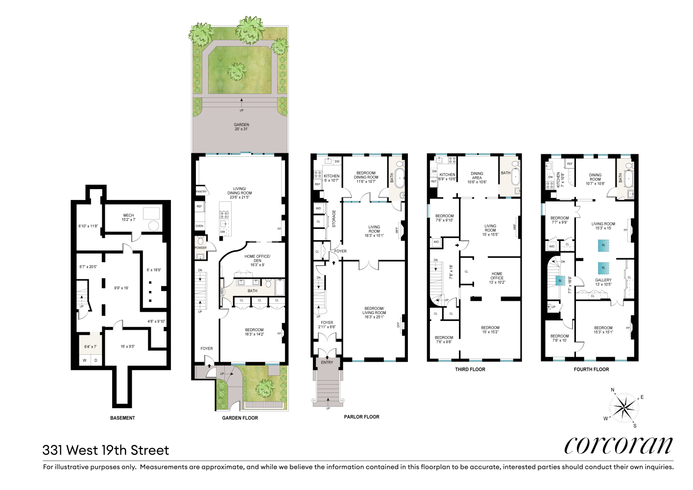 Floorplan for 331 West 19th Street, TWNH