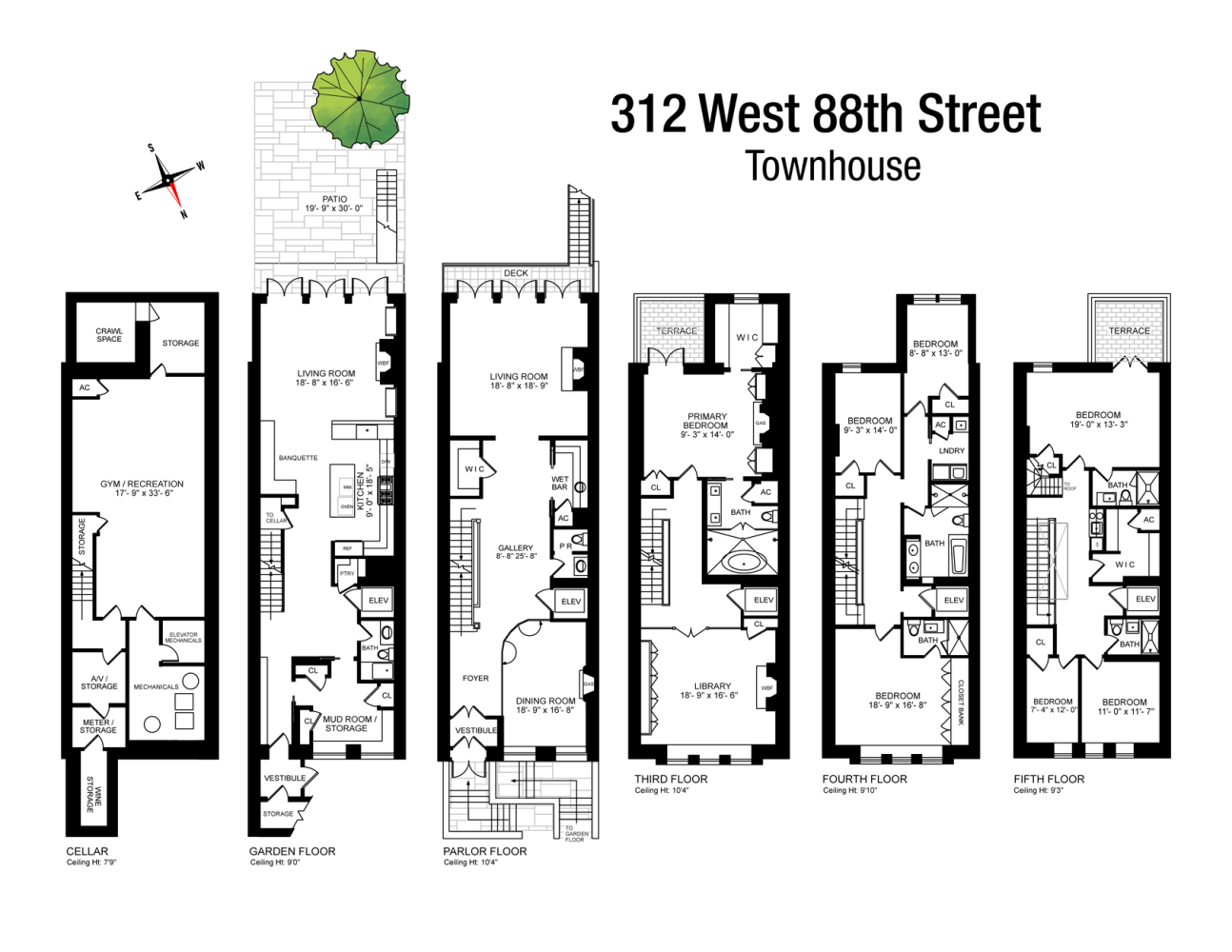 Floorplan for 312 West 88th Street