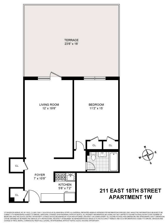 Floorplan for 211 East 18th Street, 1W