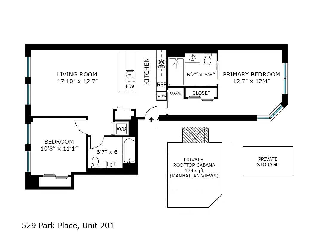 Floorplan for 529 Park Place, 201