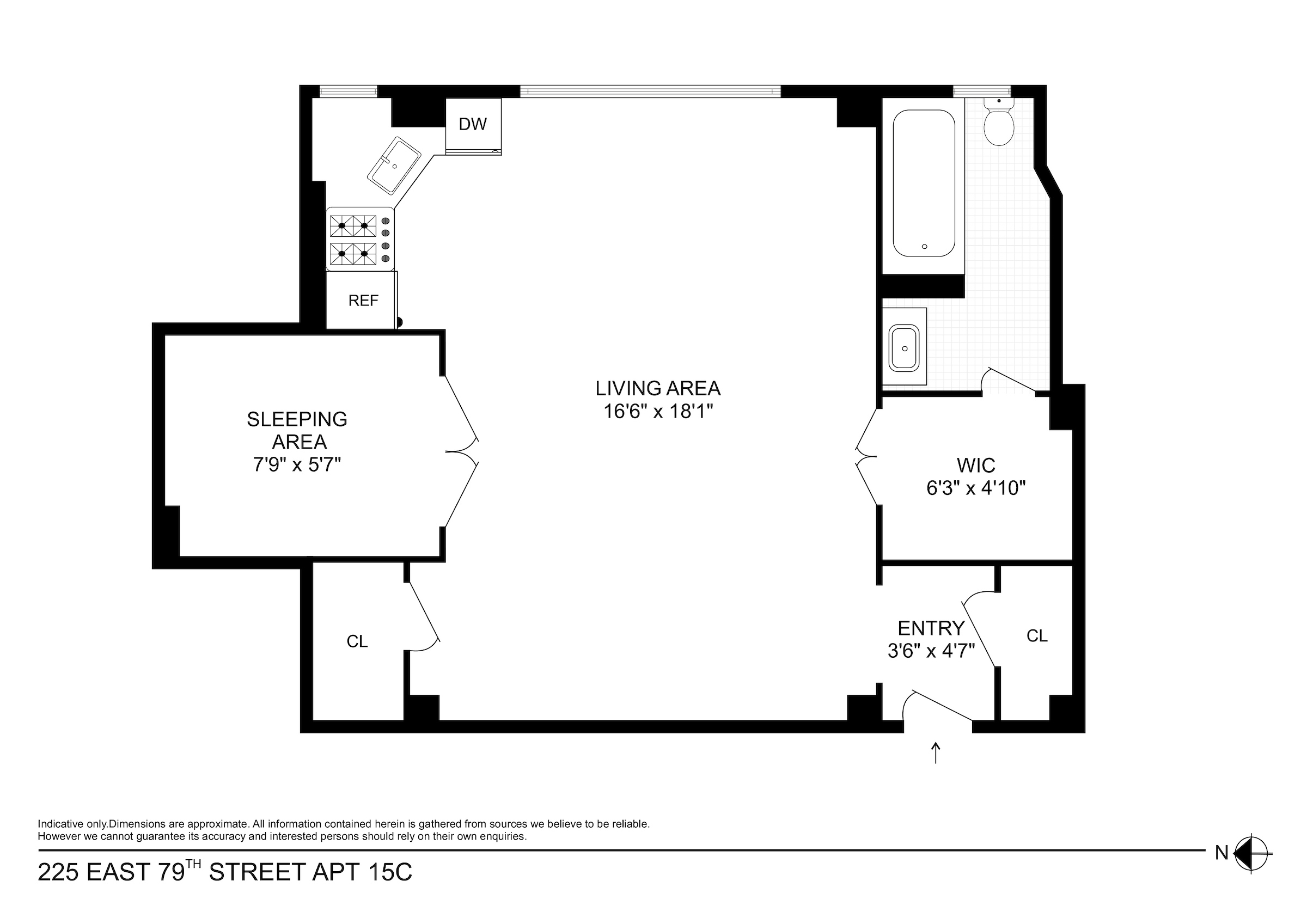 Floorplan for 225 East 79th Street, 15C