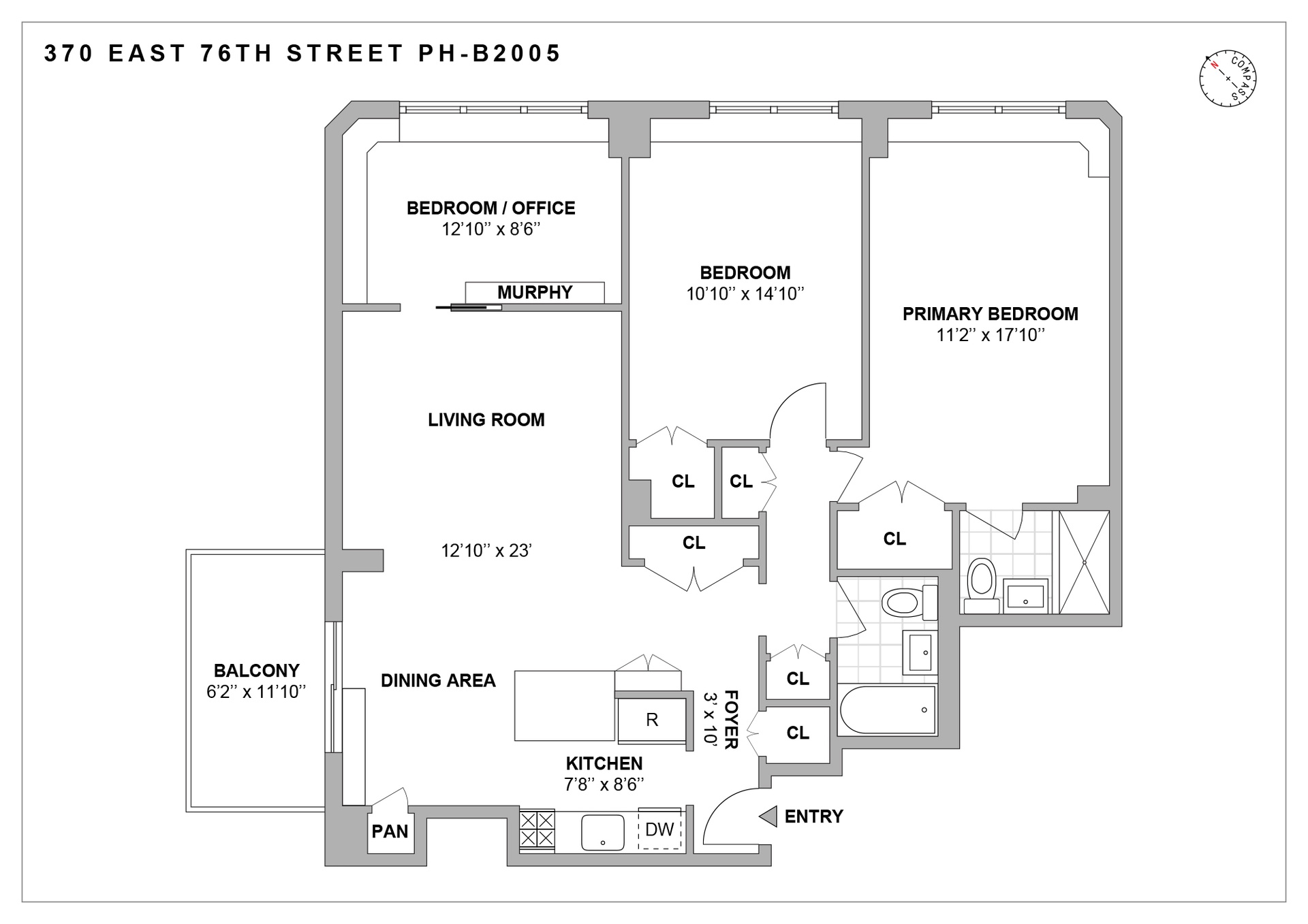 Floorplan for 370 East 76th Street, B2005