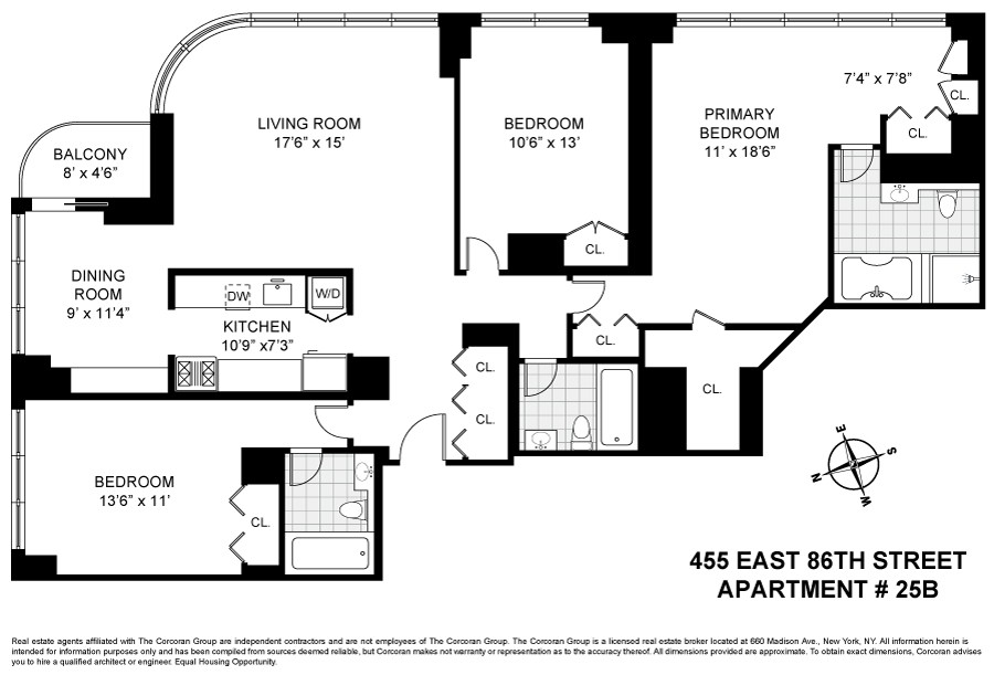 Floorplan for 455 East 86th Street, 25B