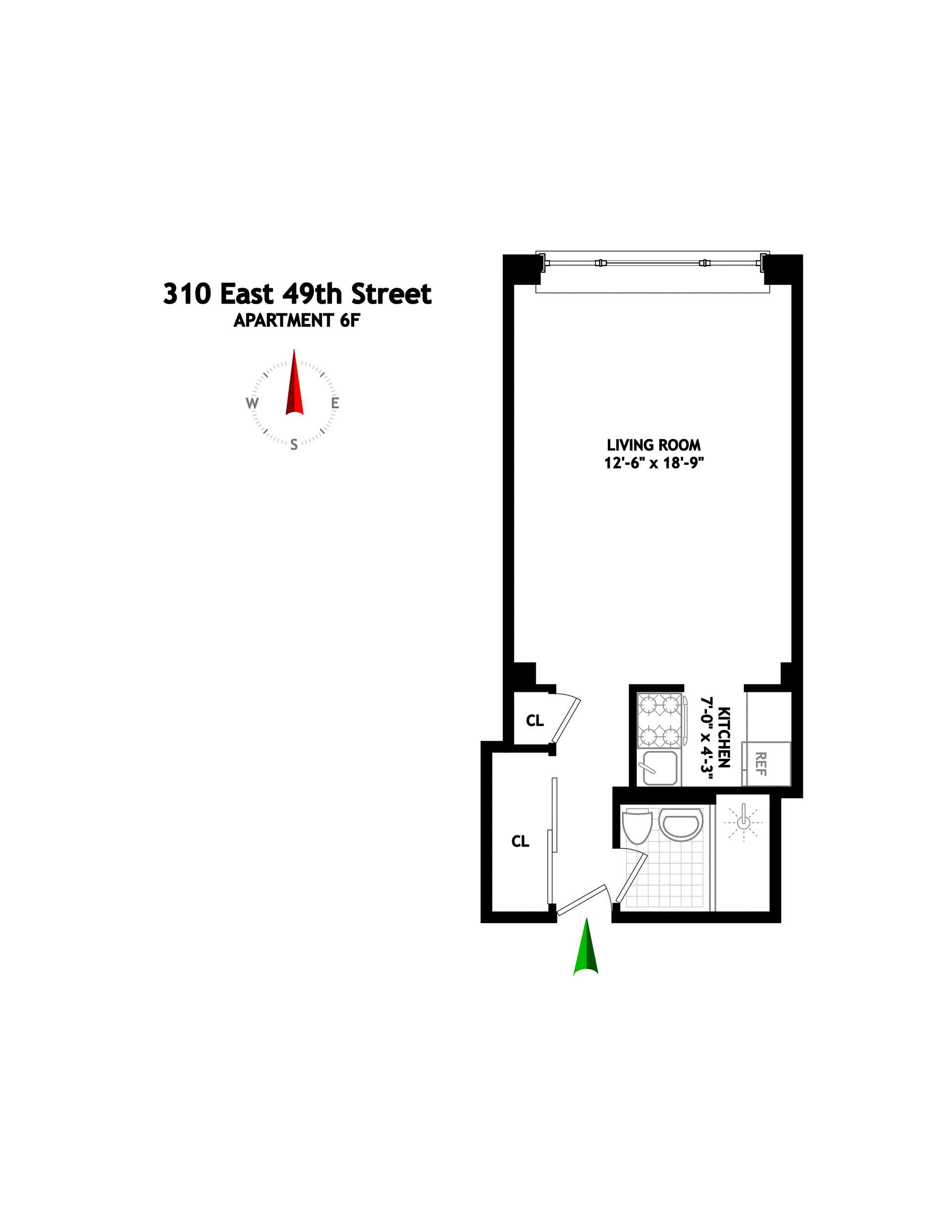 Floorplan for 310 East 49th Street, 6F