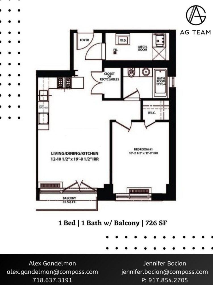 Floorplan for 260 North 9th Street, 5B