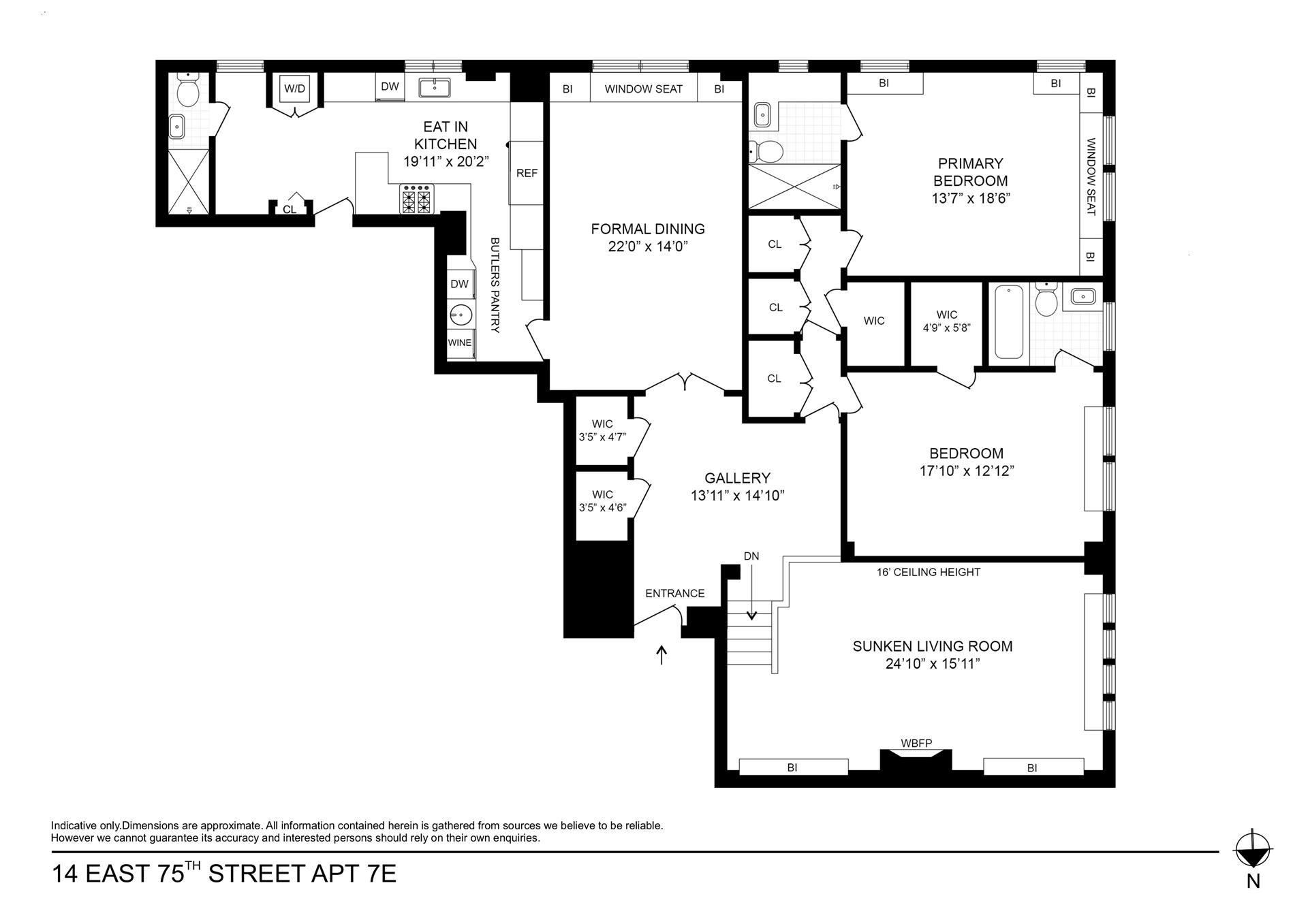 Floorplan for 14 East 75th Street, 7E