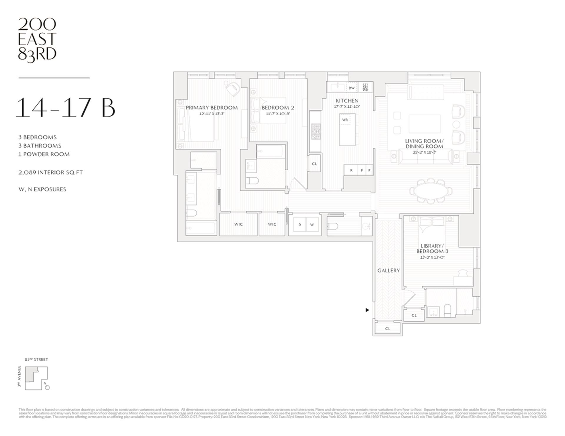 Floorplan for 200 East 83rd Street, 15B