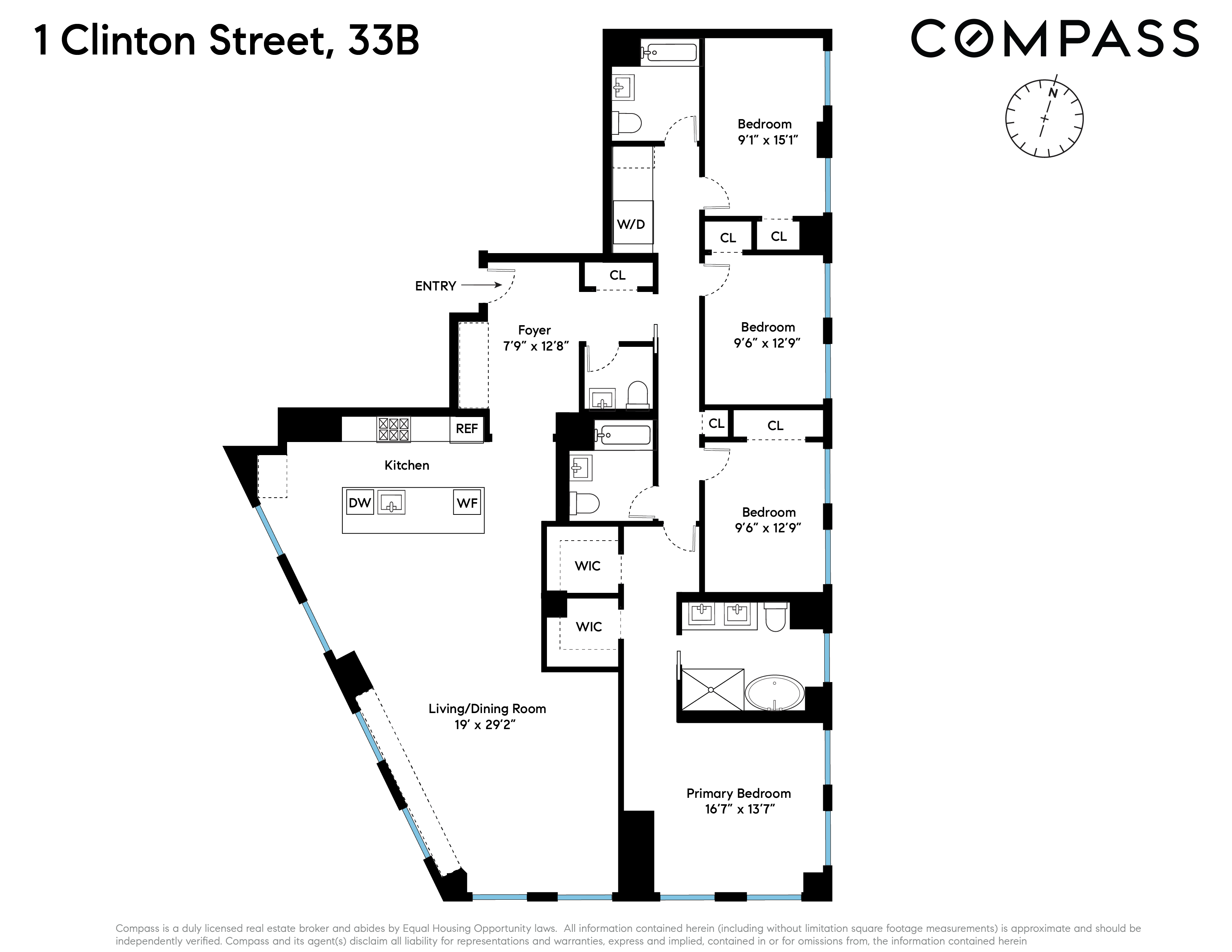 Floorplan for 1 Clinton Street, 33B