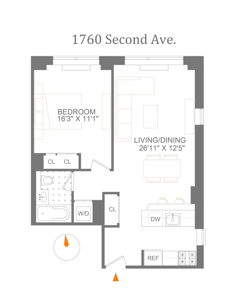 Floorplan for 1760 2nd Avenue, 14A