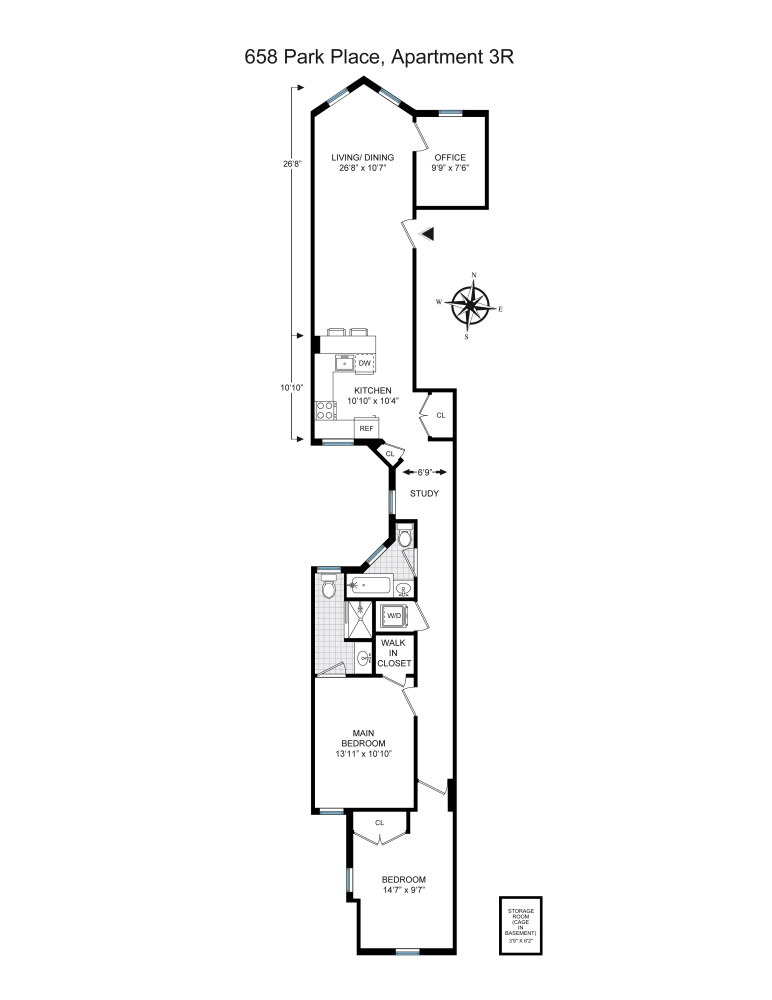 Floorplan for 658 Park Place, 3R