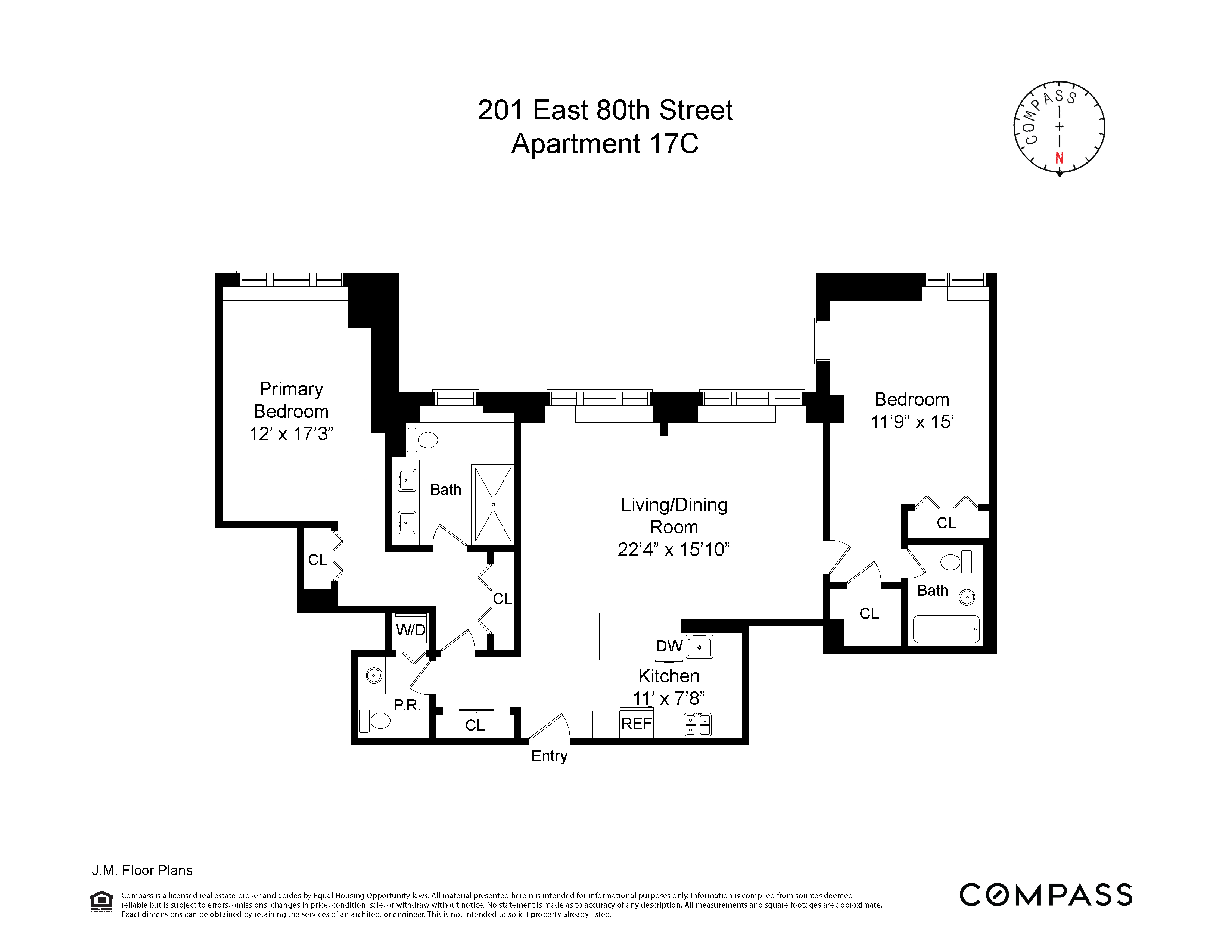 Floorplan for 201 East 80th Street, 17C