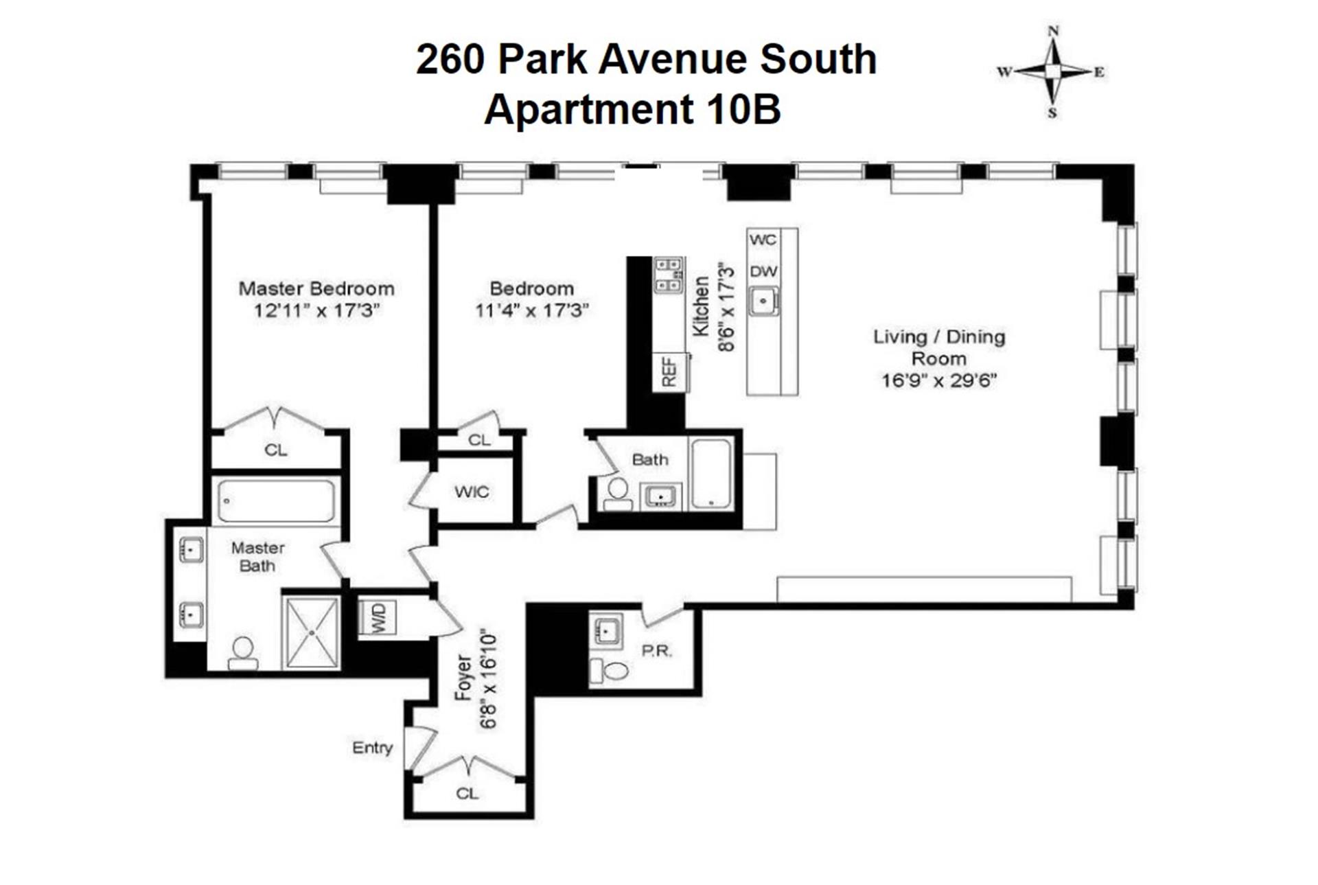 Floorplan for 260 Park Avenue, 10B