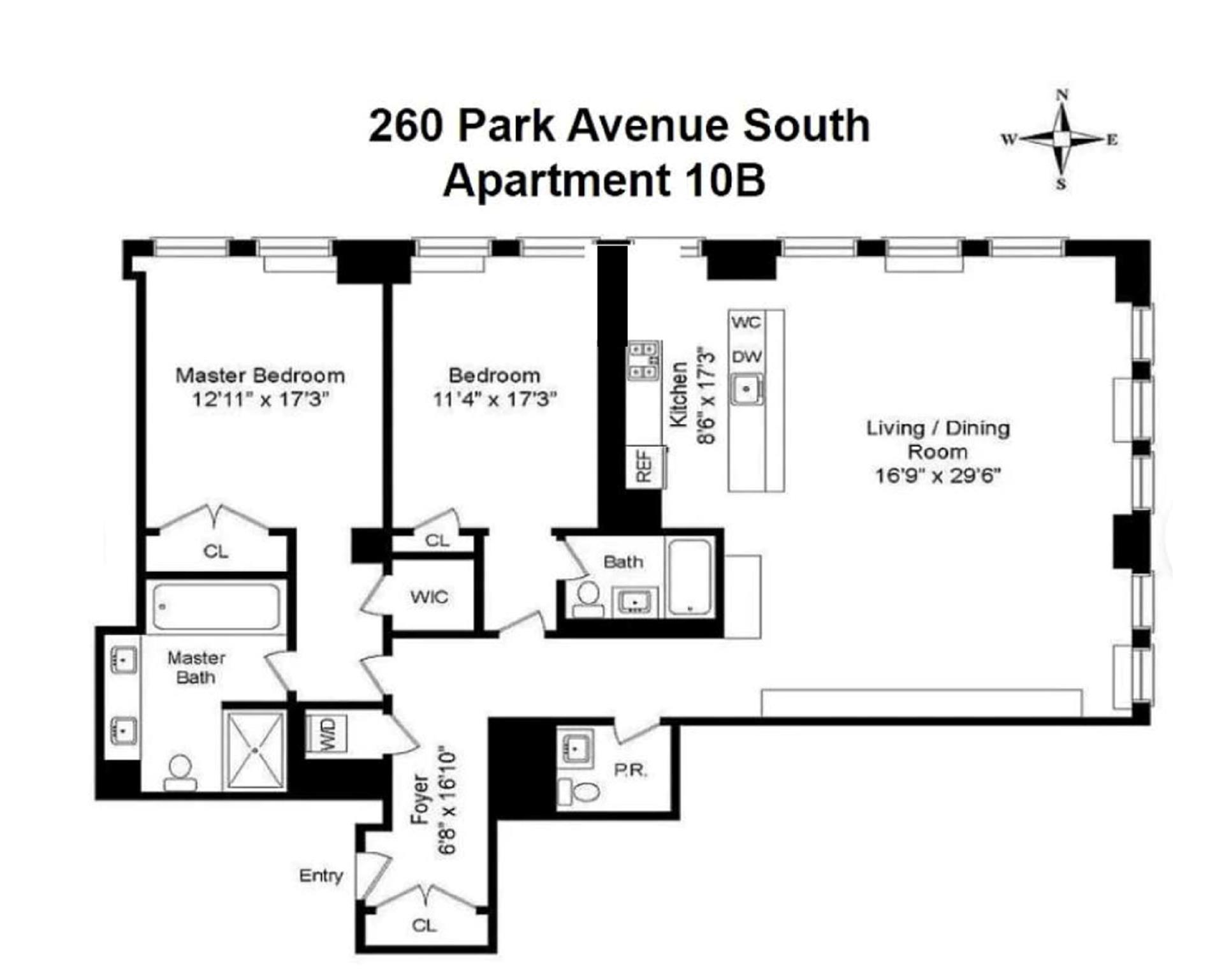 Floorplan for 260 Park Avenue, 10B