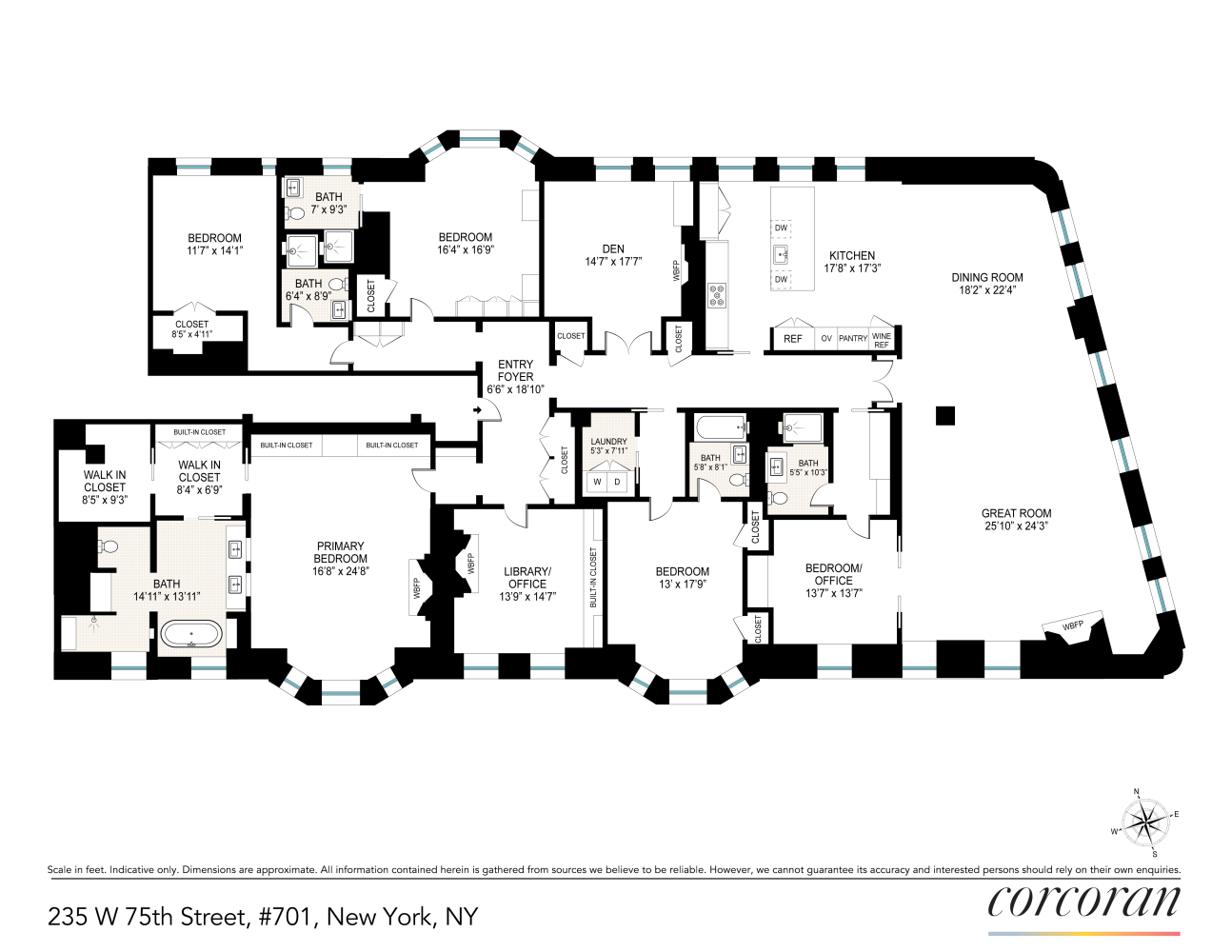 Floorplan for 235 West 75th Street, 701
