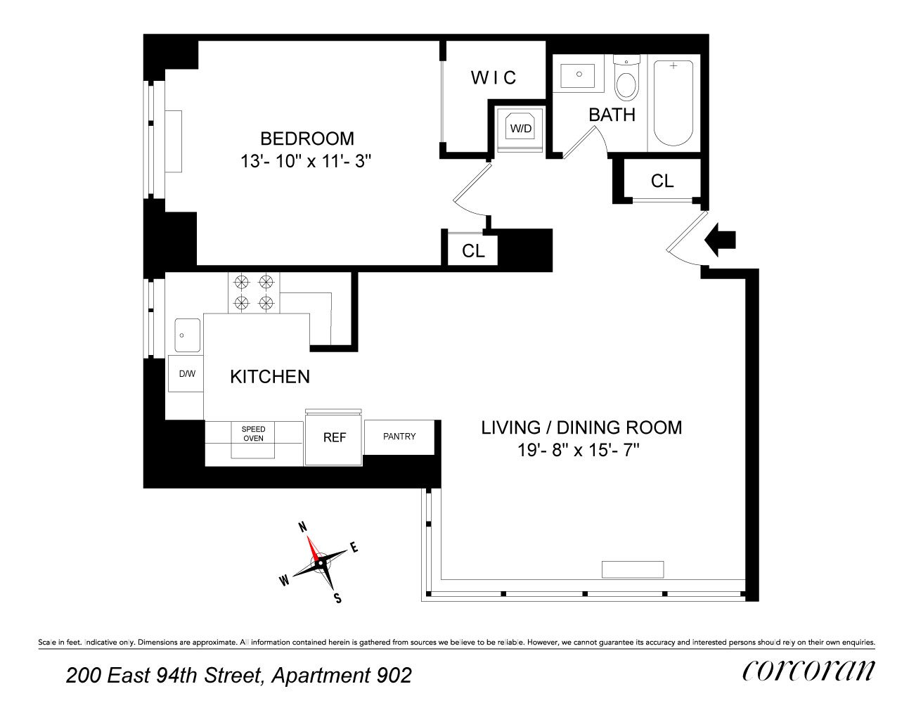 Floorplan for 200 East 94th Street, 902