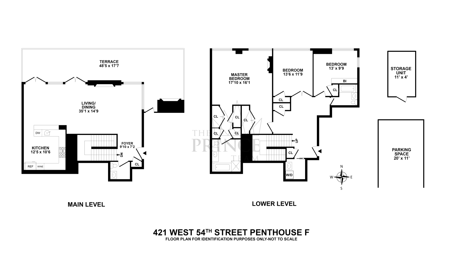 Floorplan for 421 West 54th Street, PHF