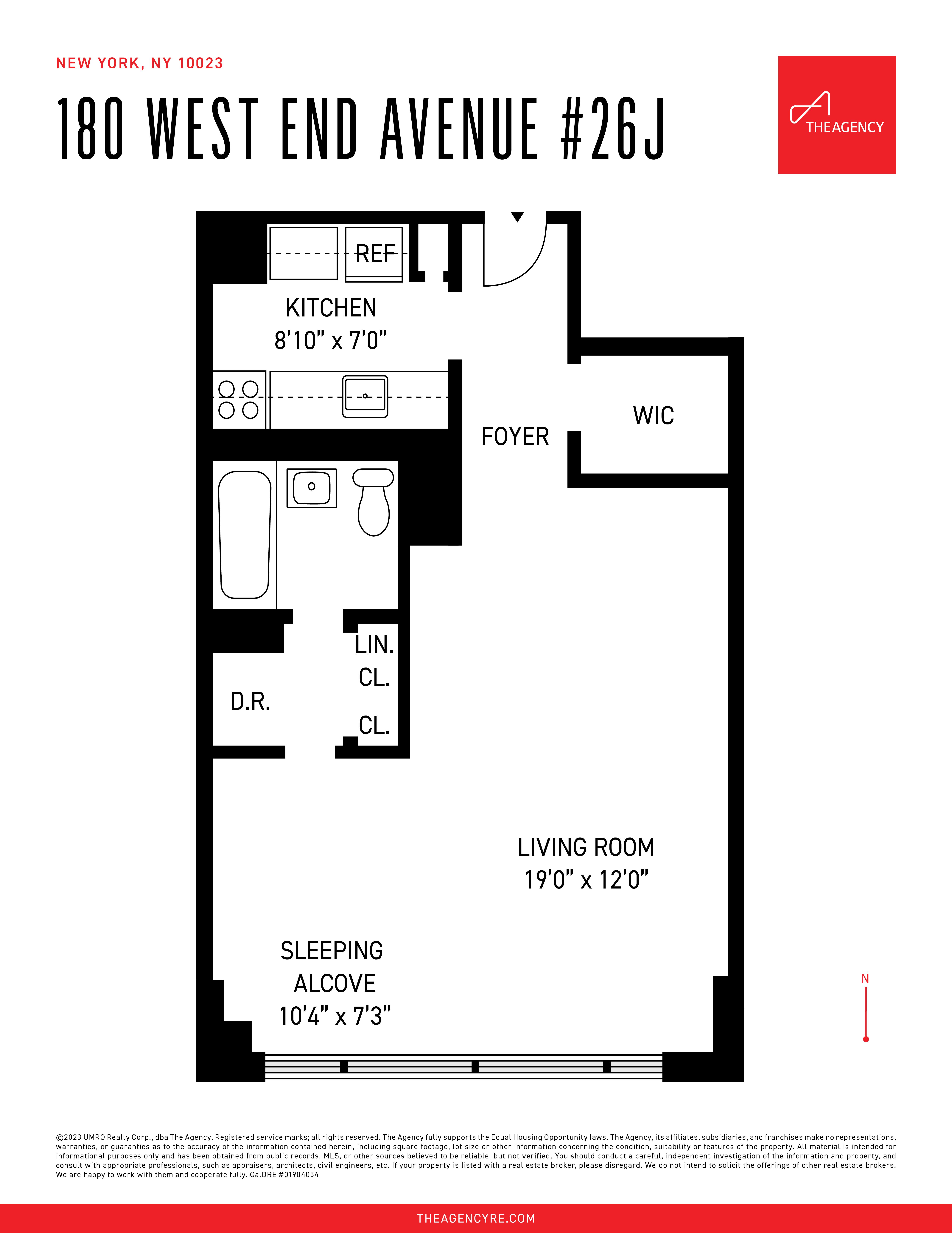 Floorplan for 180 West End Avenue, 26-J