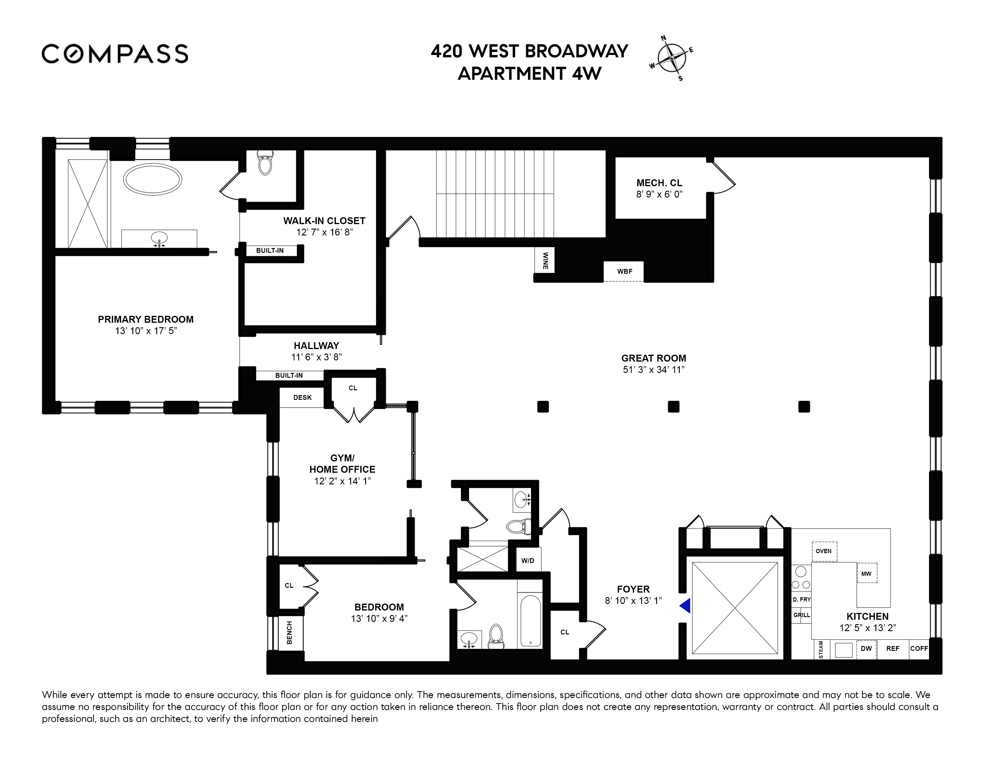 Floorplan for 420 West Broadway, 4W