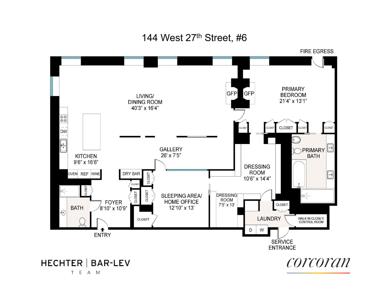 Floorplan for 144 West 27th Street, 6