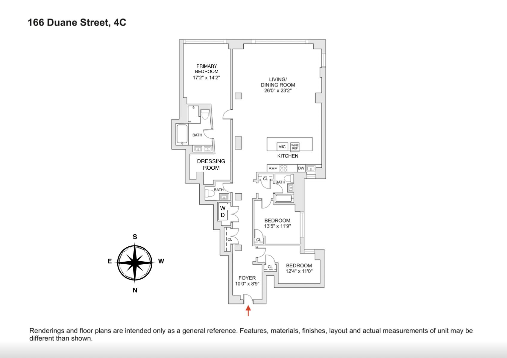 Floorplan for 166 Duane Street, 4-C