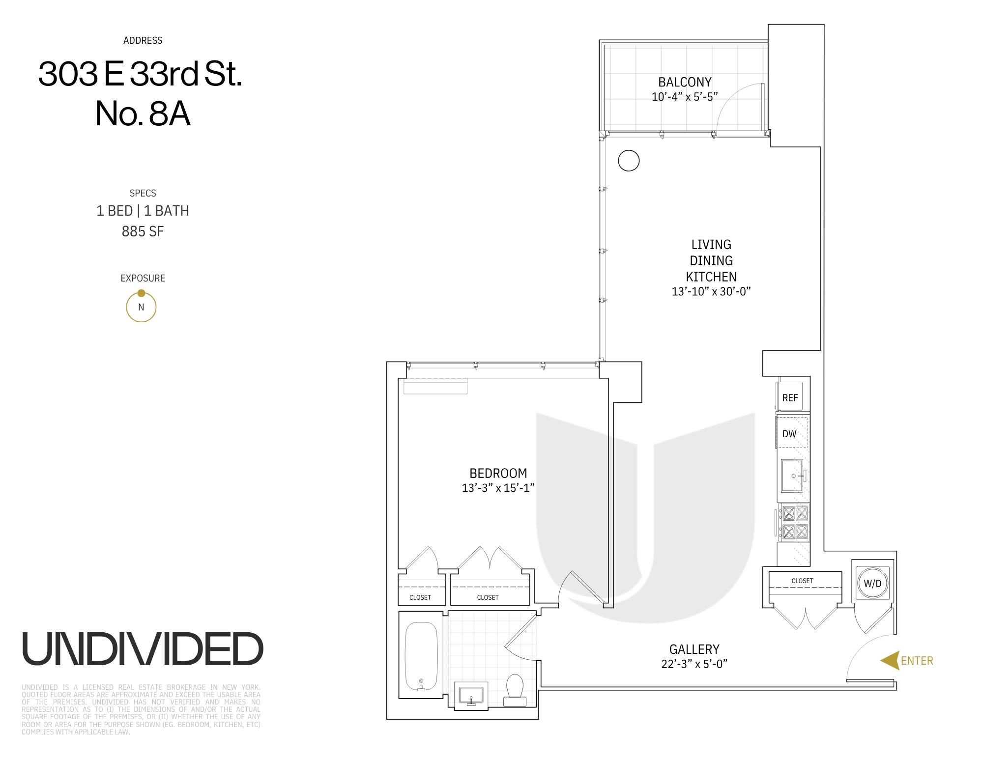 Floorplan for 303 East 33rd Street, 8-A