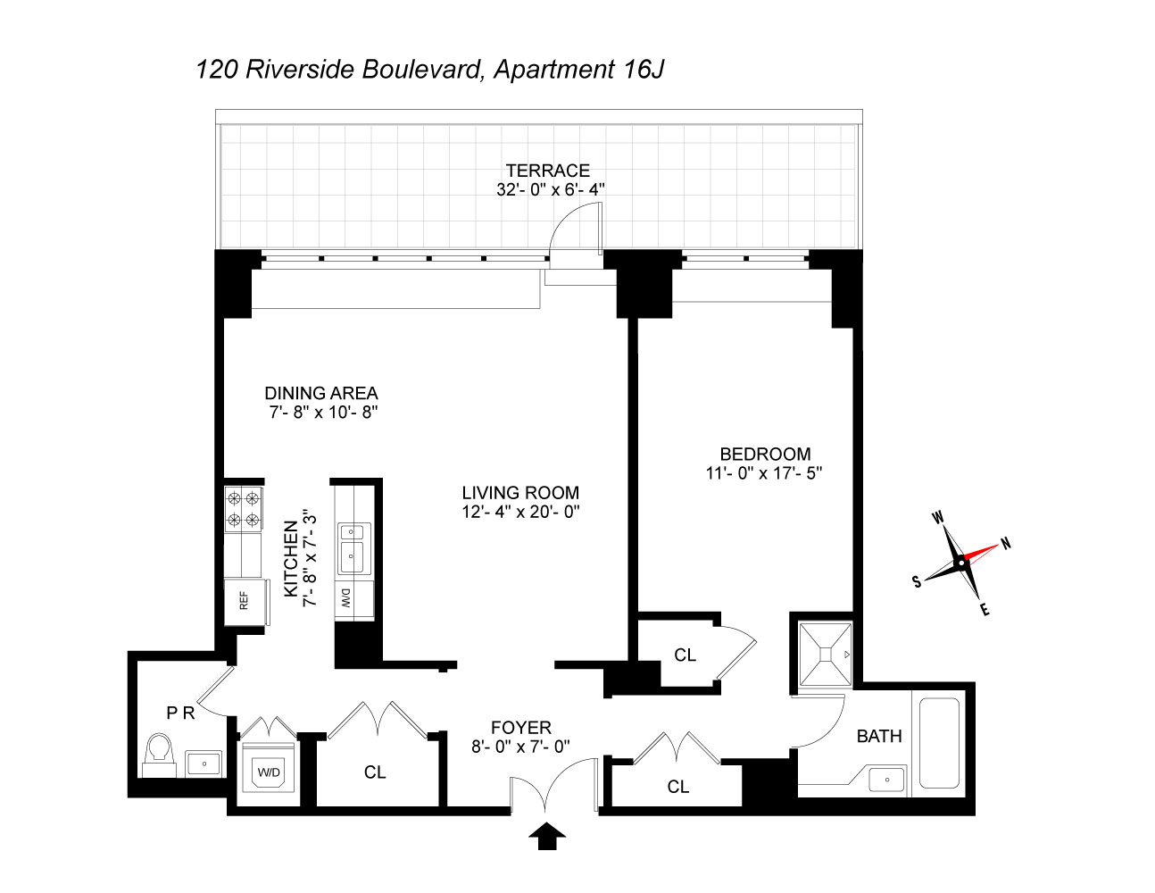 Floorplan for 120 Riverside Boulevard, 16F