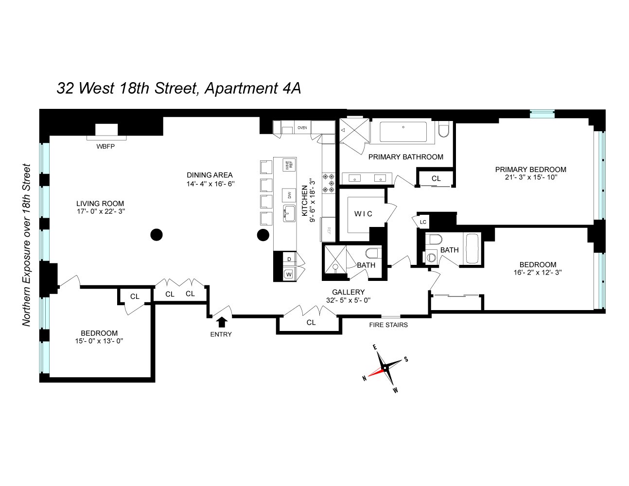 Floorplan for 32 West 18th Street, 4A