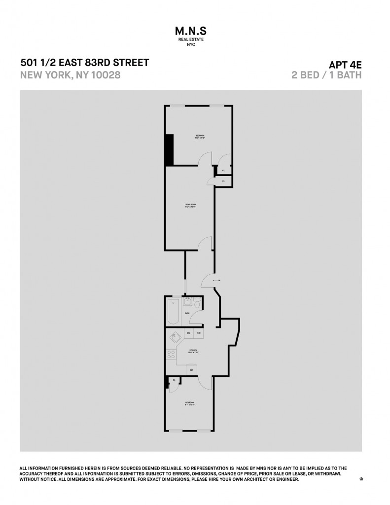 Floorplan for East 83rd Street, 4-E
