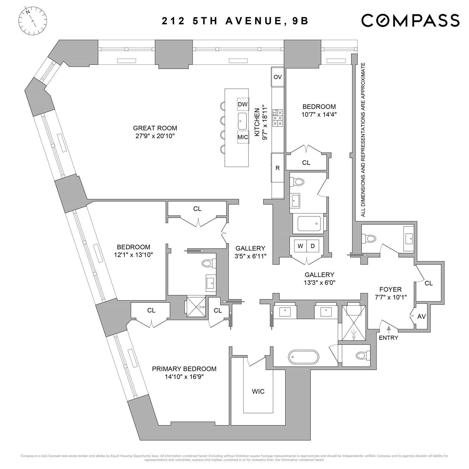 Floorplan for 212 5th Avenue, 9B
