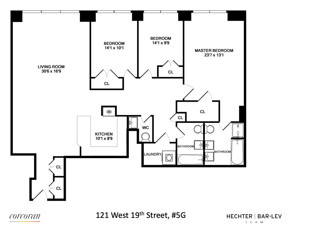 Floorplan for 121 West 19th Street, 5G