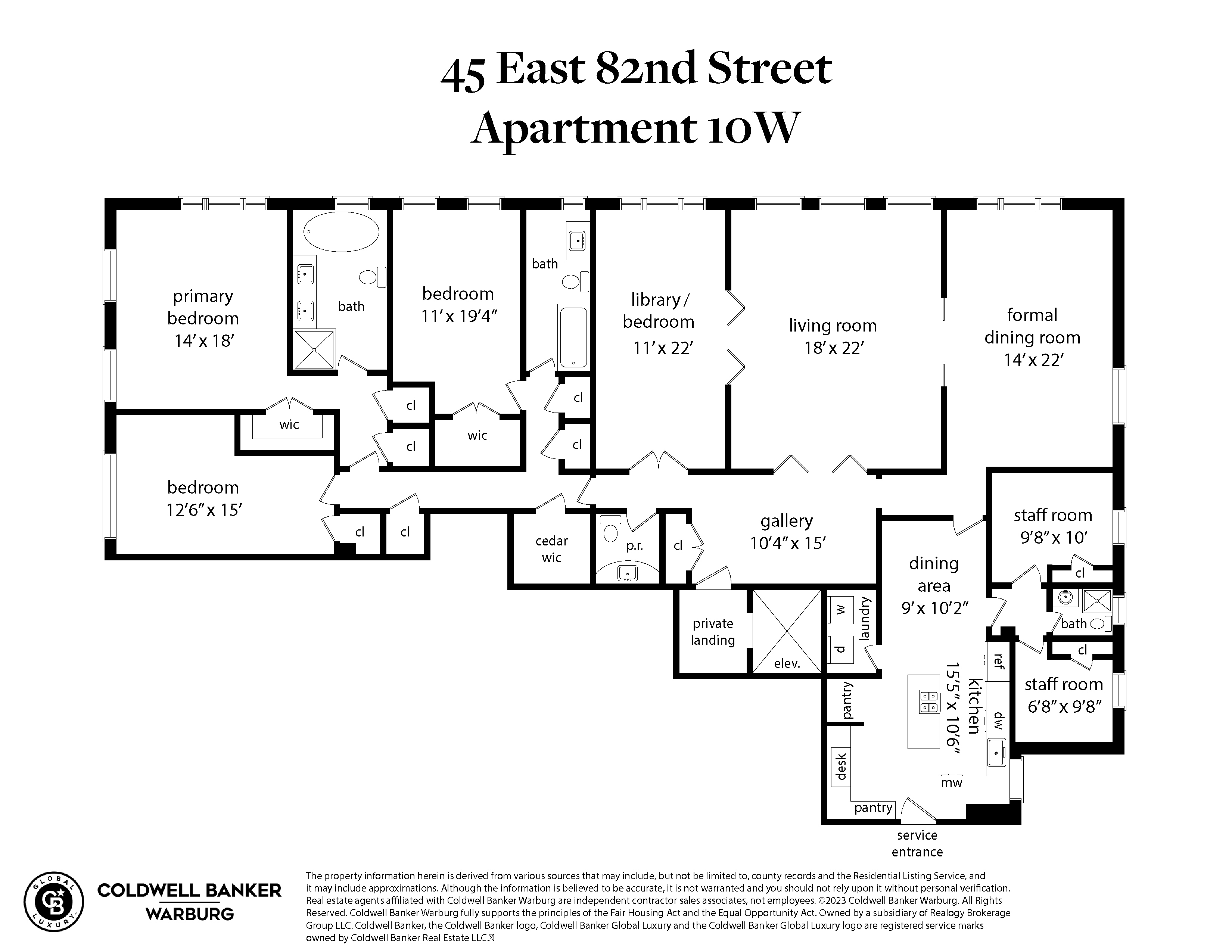 Floorplan for 45 East 82nd Street, 10W