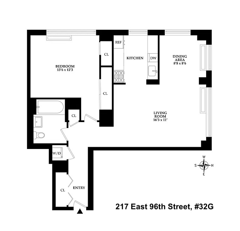 Floorplan for 217 East 96th Street, 32G
