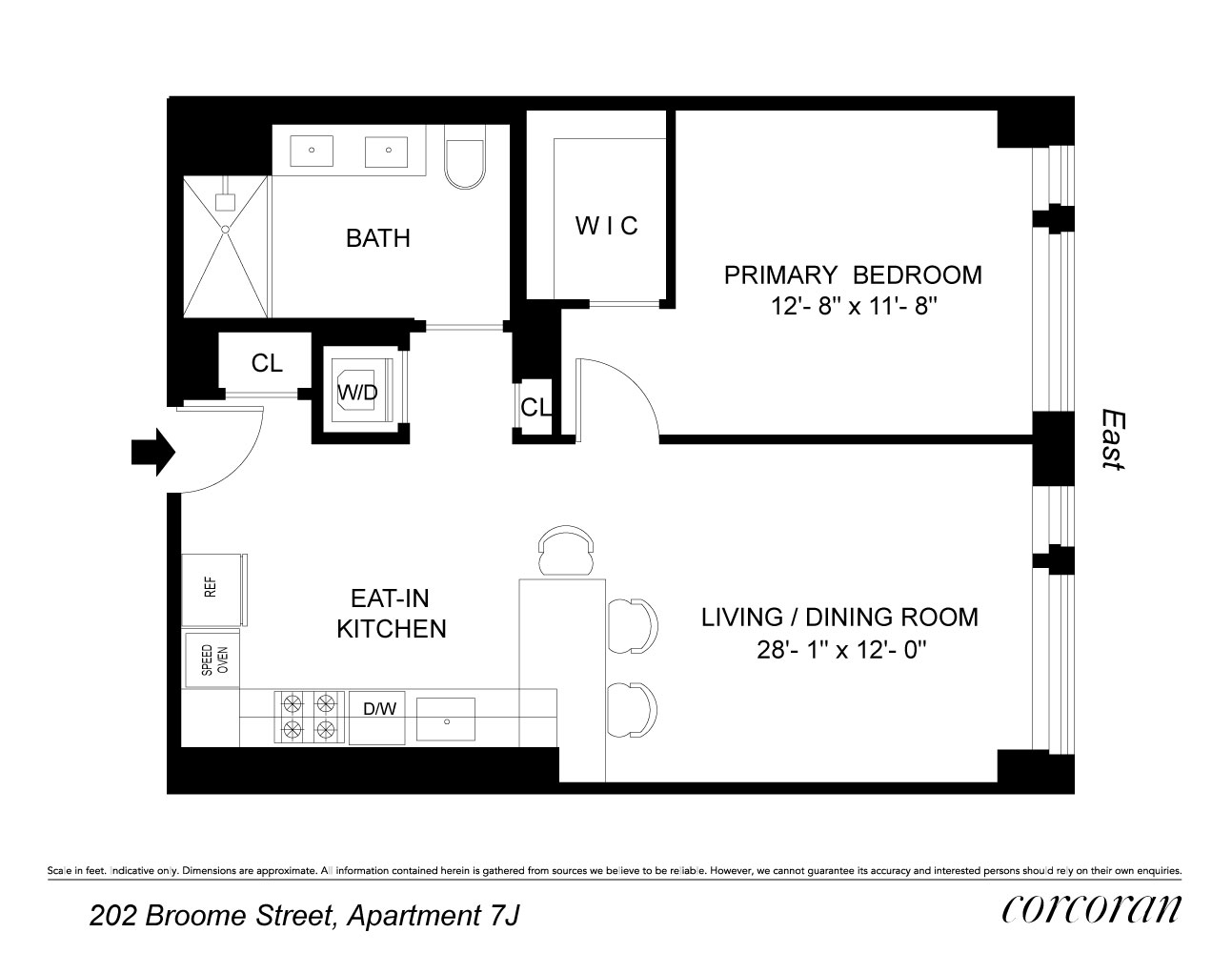 Floorplan for 202 Broome Street, 7J