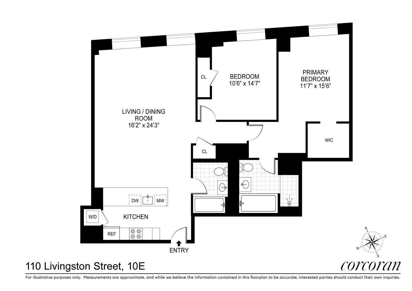 Floorplan for 110 Livingston Street, 10E