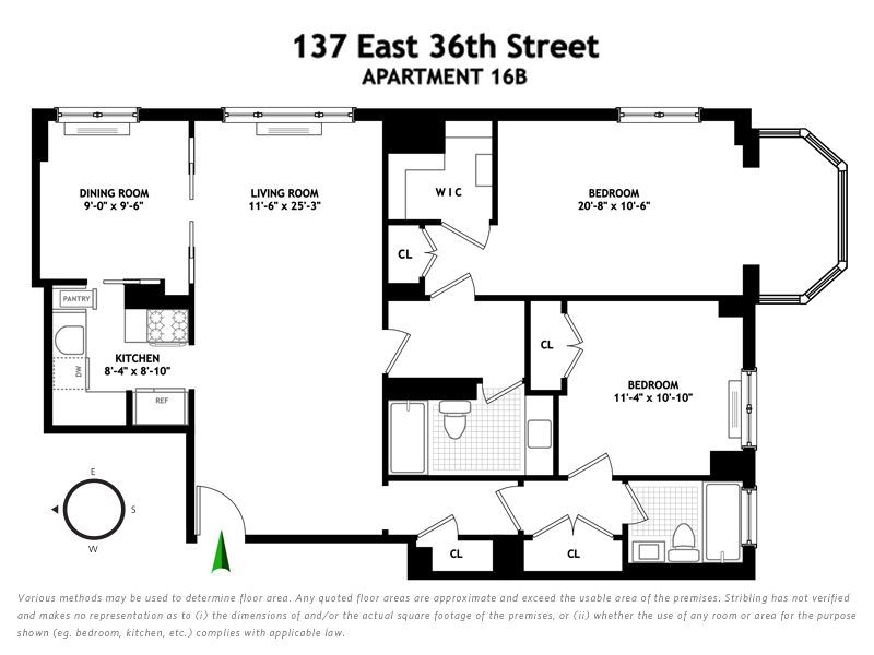 Floorplan for 137 East 36th Street, 16B