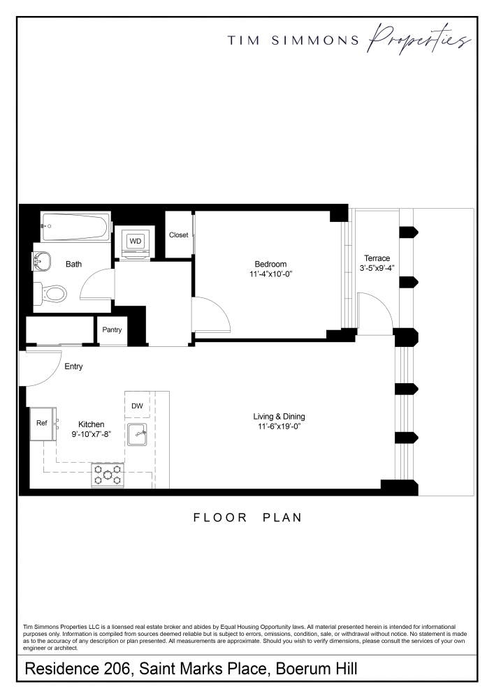 Floorplan for 58 St Marks Place, 206