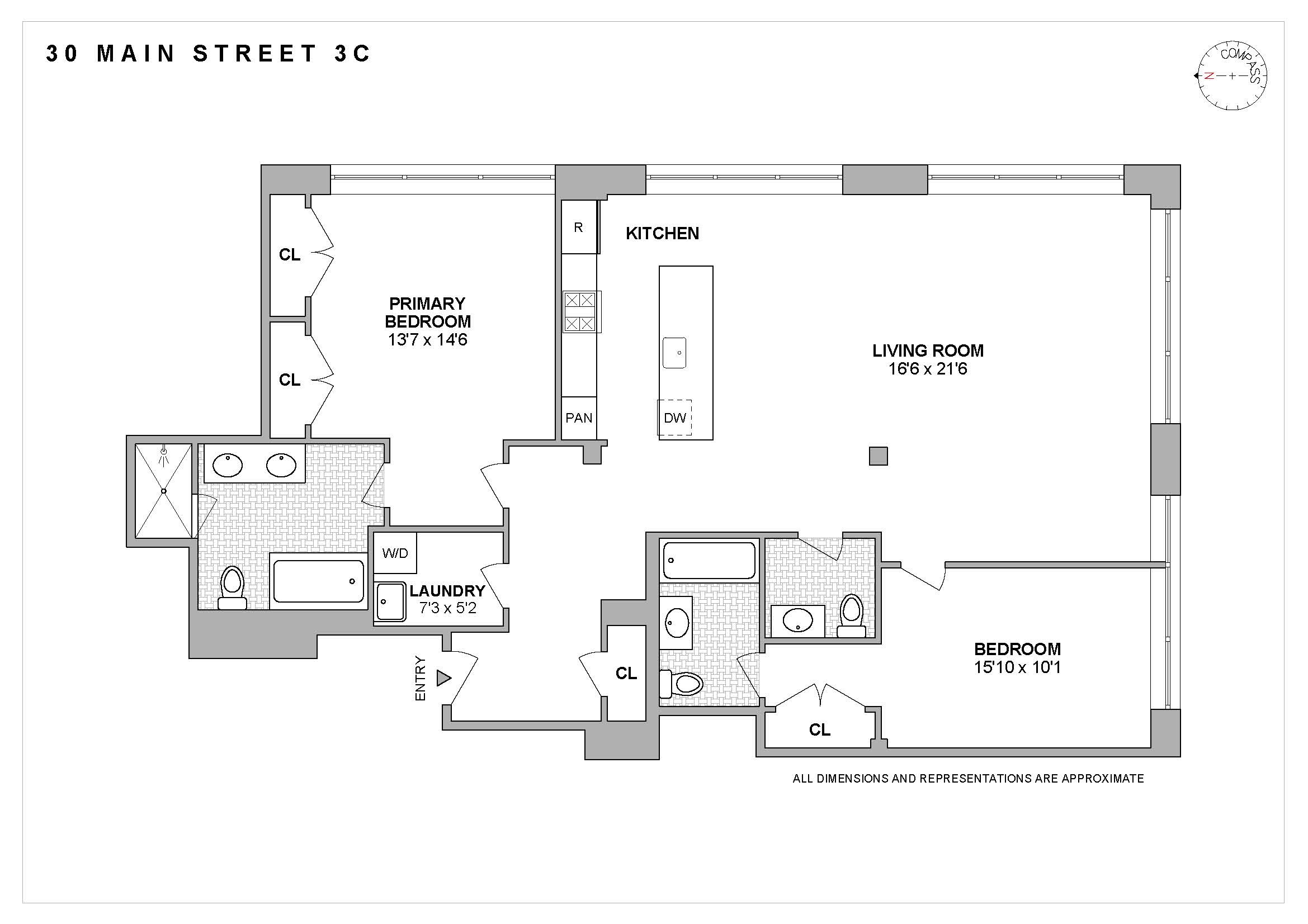Floorplan for 30 Main Street, 3C