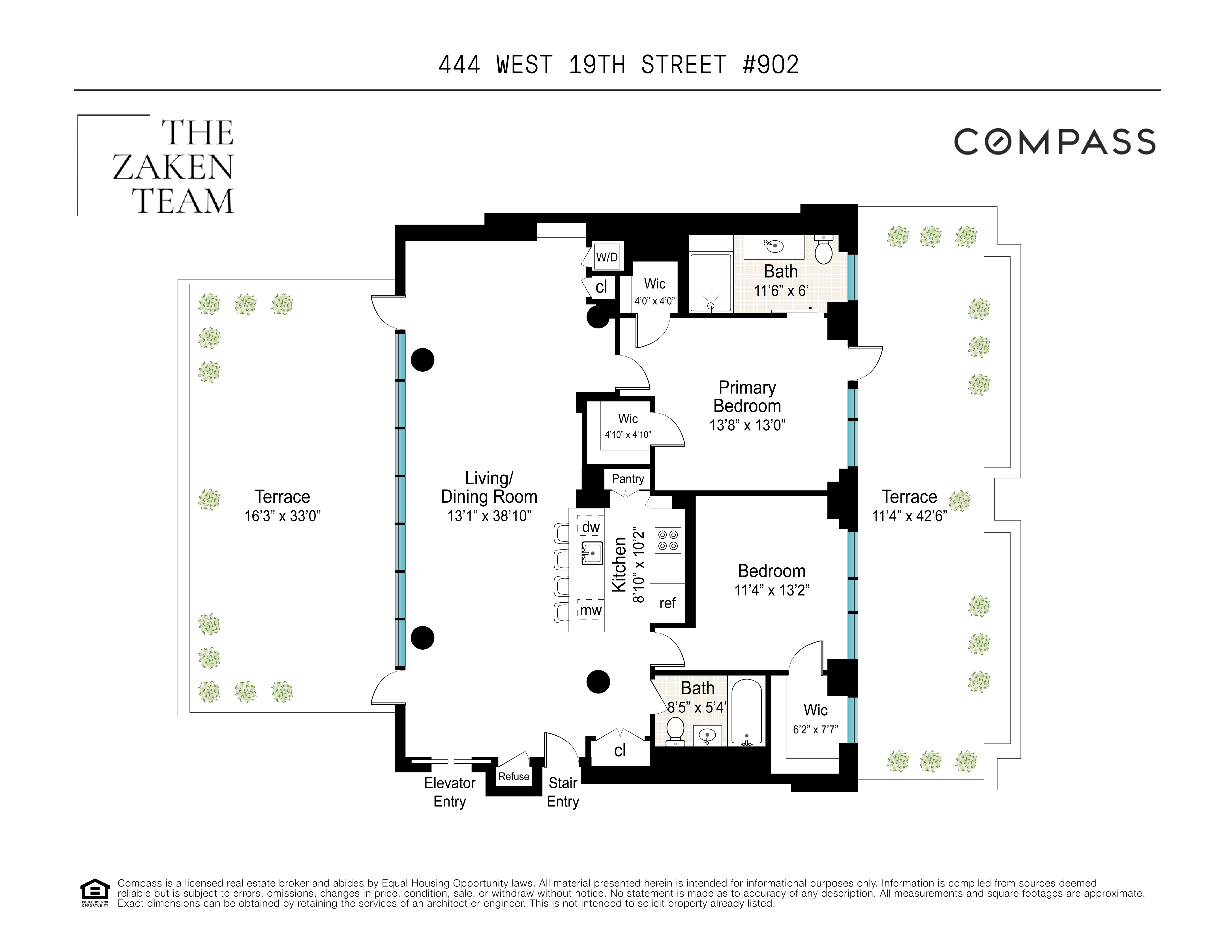 Floorplan for 444 West 19th Street, 902