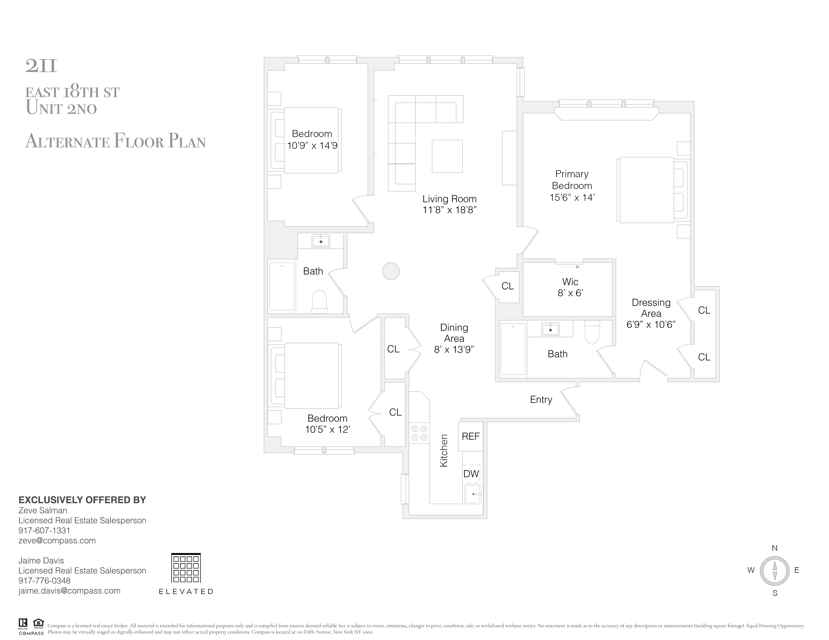 Floorplan for 211 East 18th Street, 2NO