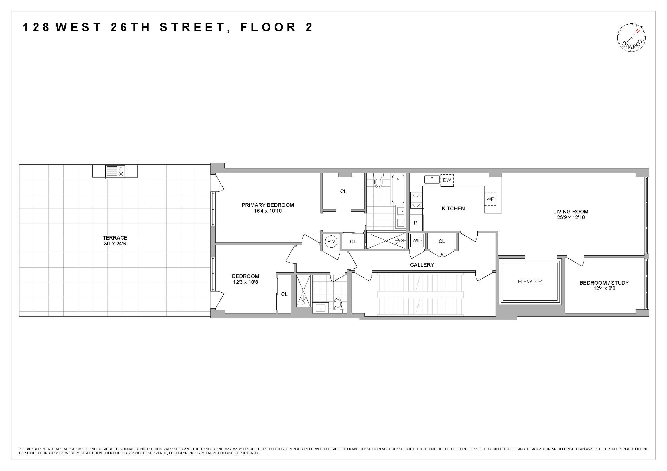 Floorplan for 128 West, 26th Street, 2