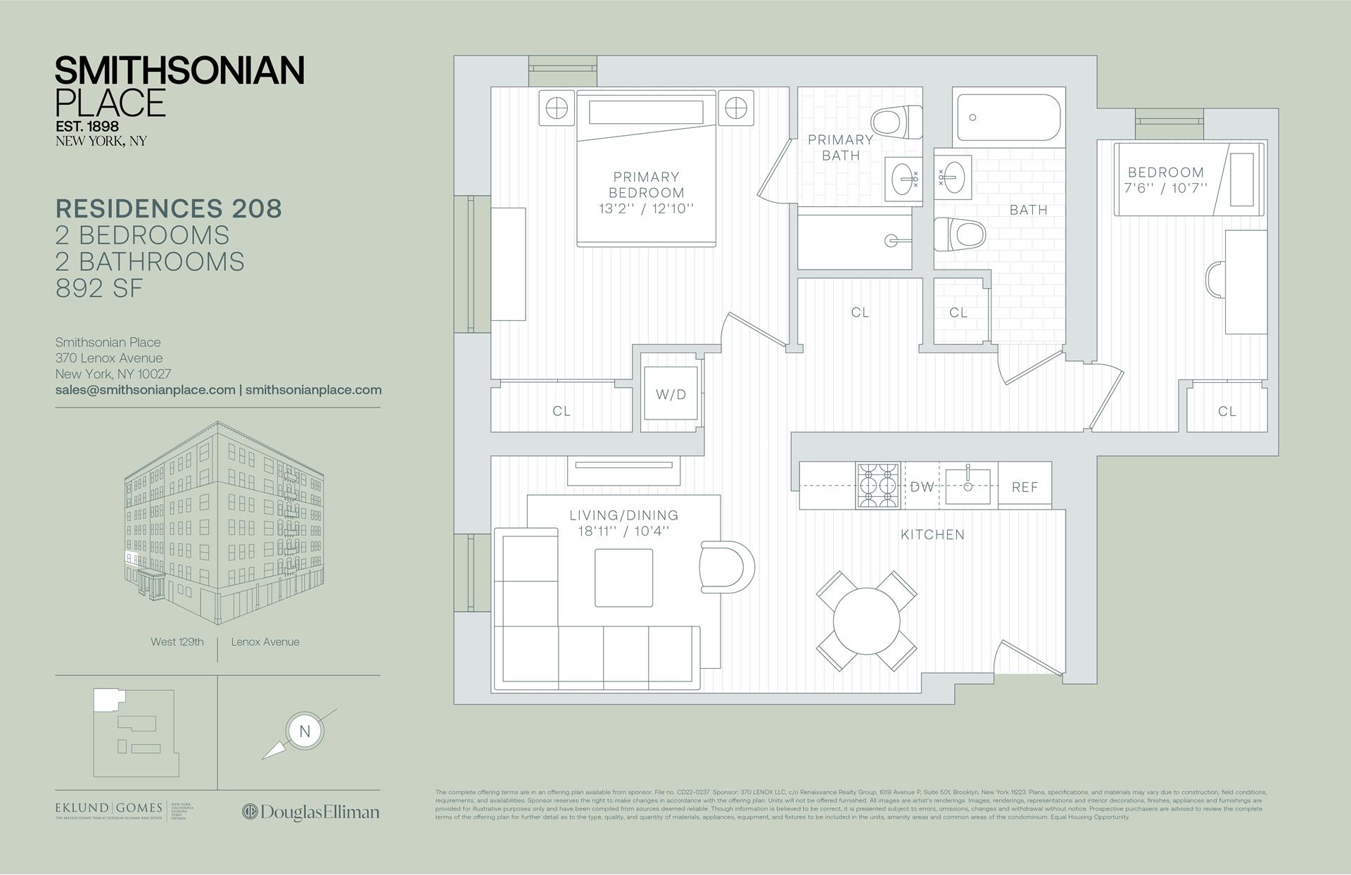 Floorplan for 370 Lenox Avenue, 208