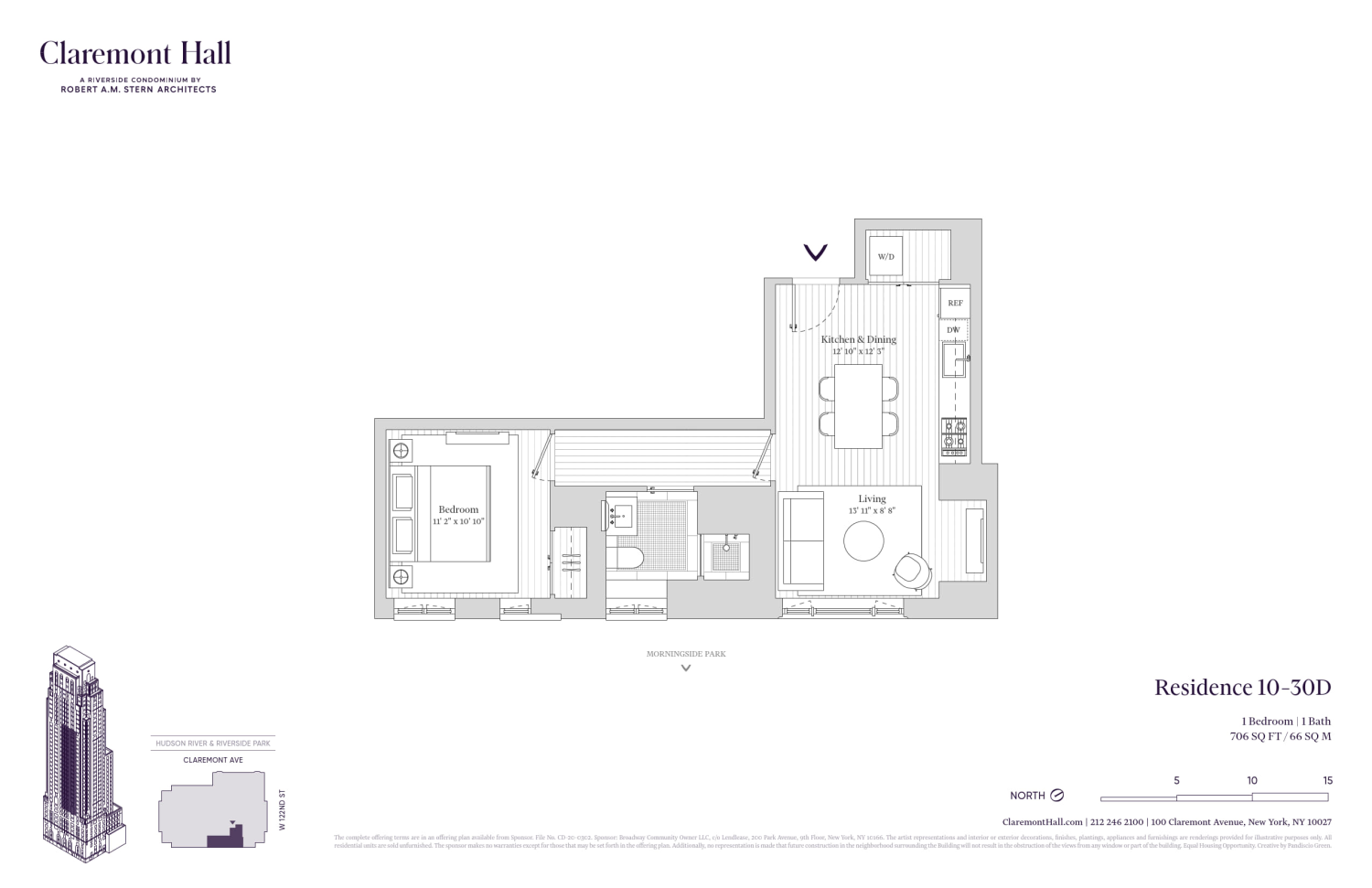 Floorplan for 100 Claremont Avenue, 15D