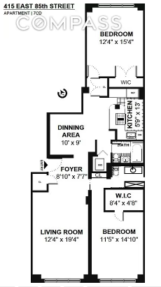 Floorplan for 415 East 85th Street, 7D