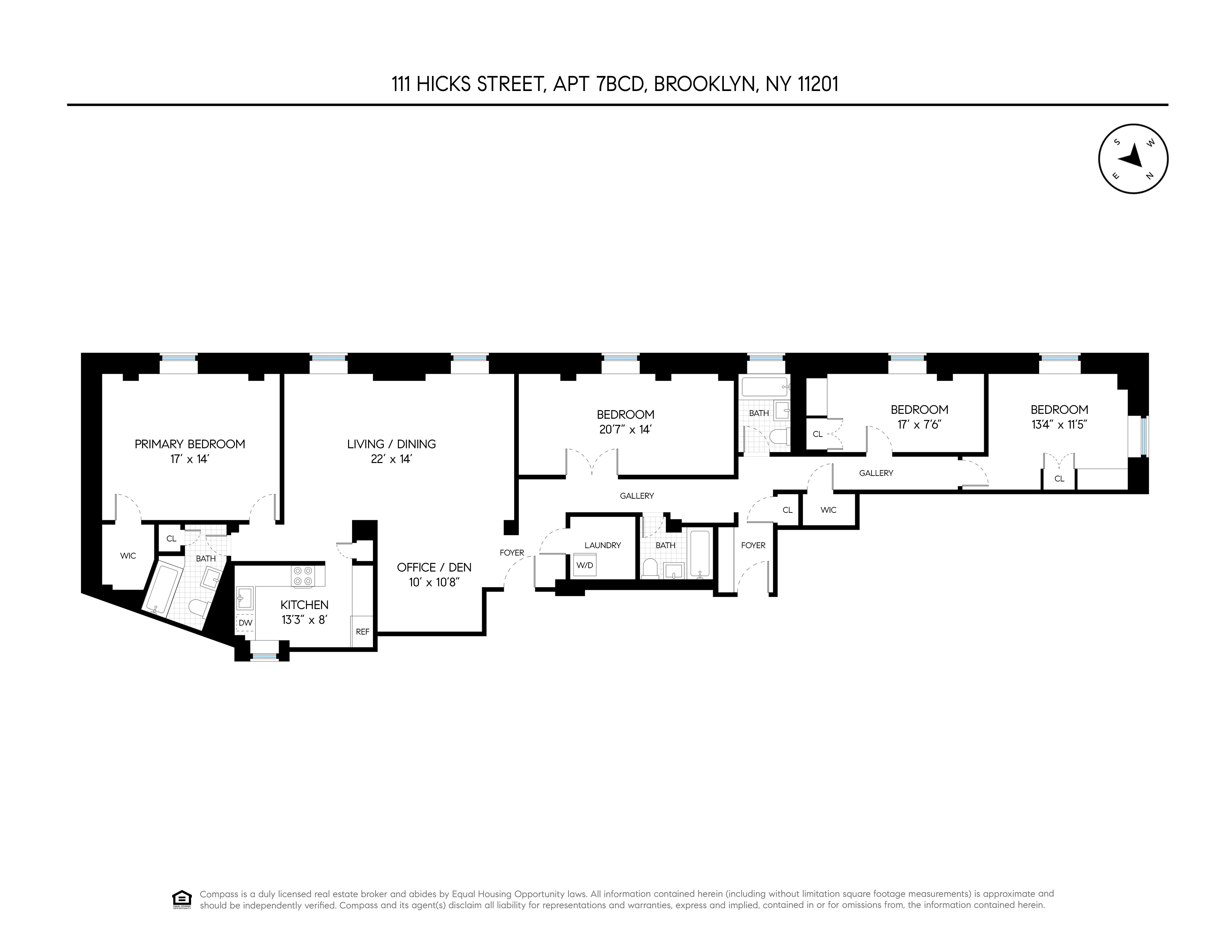 Floorplan for 111 Hicks Street, 7BCD